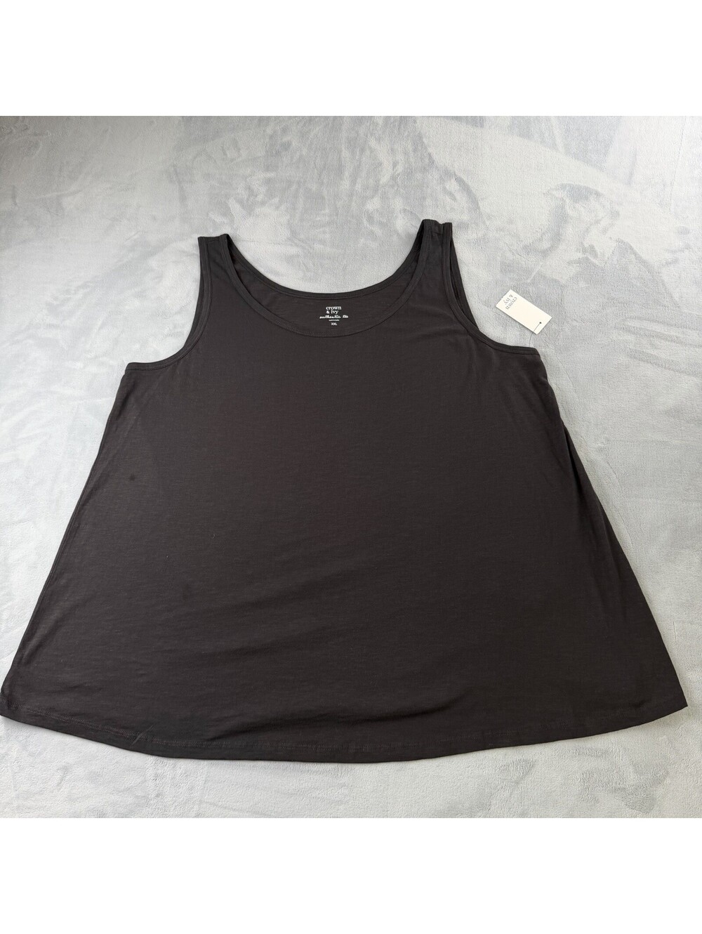 NWT Crown & Ivy Essential Signature Black Tank Top Womens XXL Sleeveless